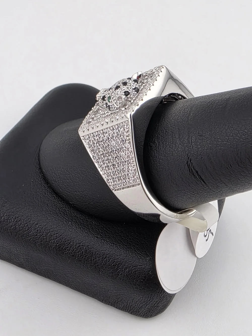 Sterling Silver 925 Pavé Panther Ring in Silver